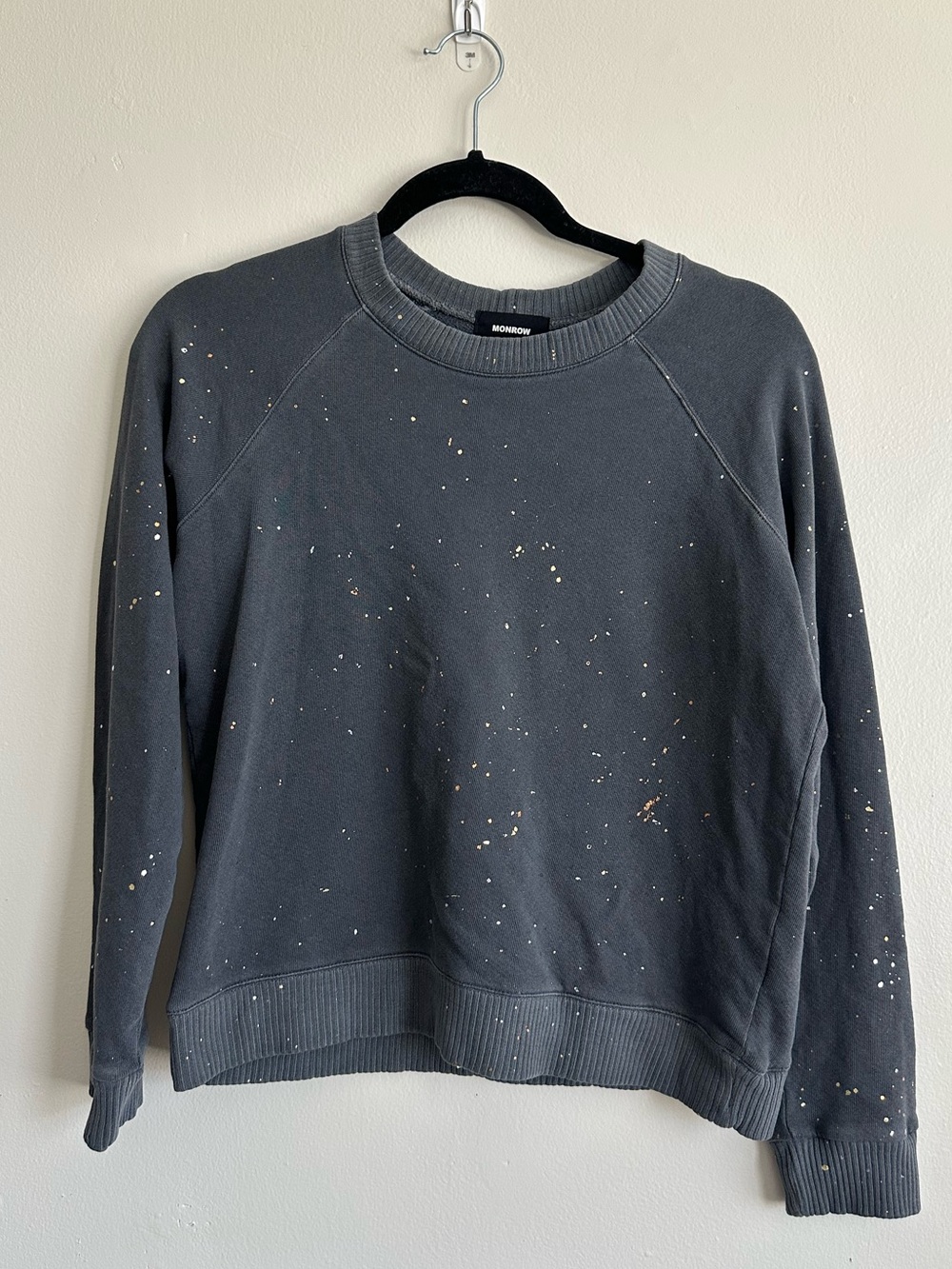 Monrow Paint Splatter Swearer Charcoal Gray Size S
